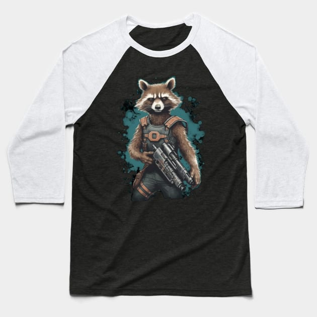 rocket raccoon Baseball T-Shirt by Pixy Official